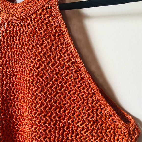 Ming Suit Crocheted Top Burnt Orange Razor Back fit S/M. Soft - Picture 7 of 7